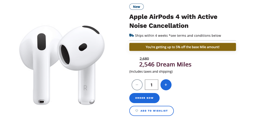 Airpods with AIR MILES