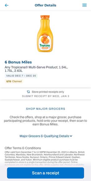 AIR MILES Receipts Product