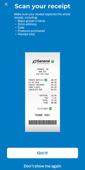 AIR MILES Receipts reminder